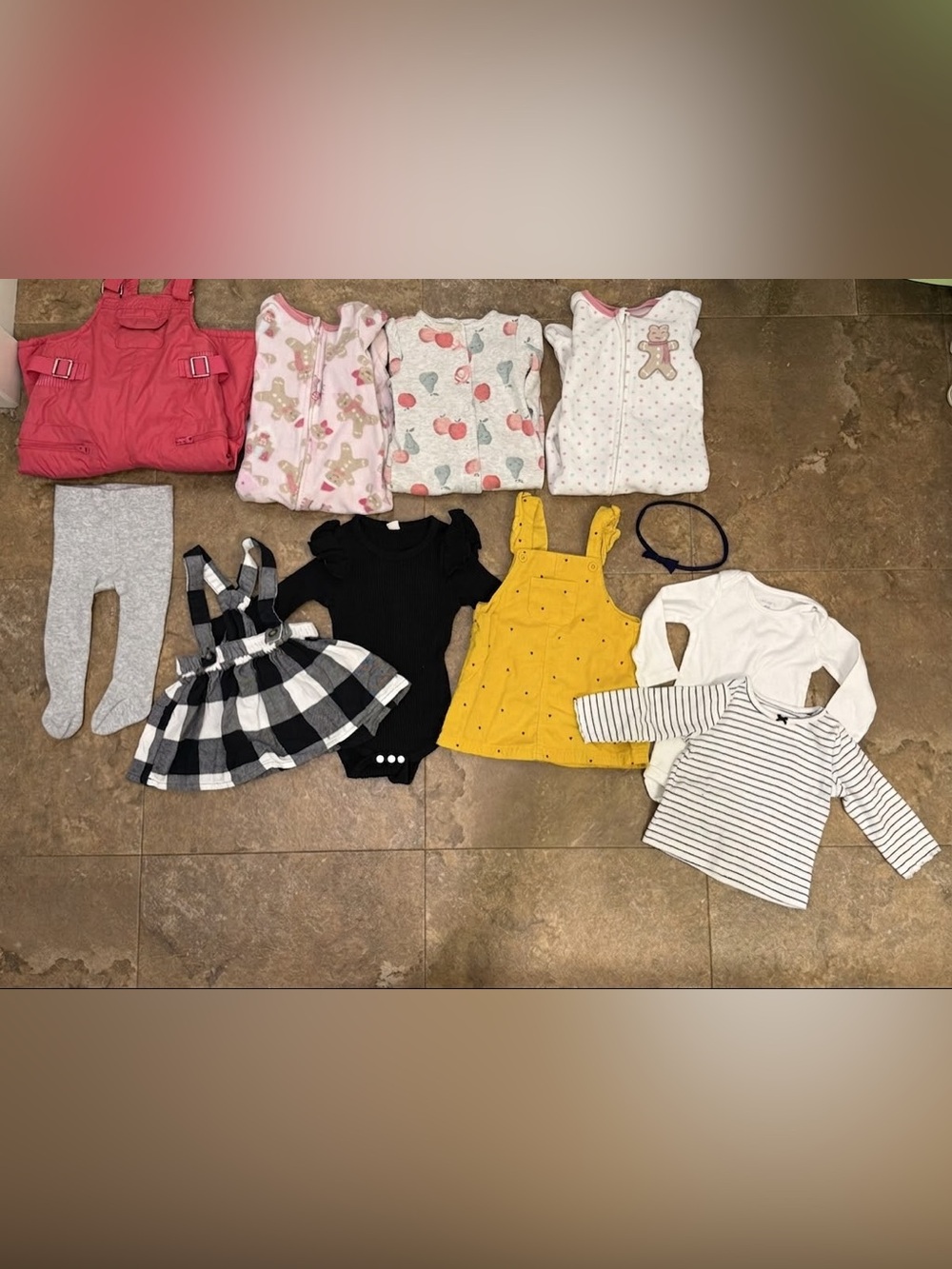 6-9 Month Baby Girl Bundle Fall Winter Dress Fleece Sleepers Snowpants bunting